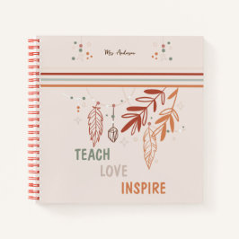 Cuaderno personalizar floral bohemiana personalizada