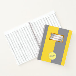 Cuaderno Personalizar Gris Amarillo Claro Y Suave
