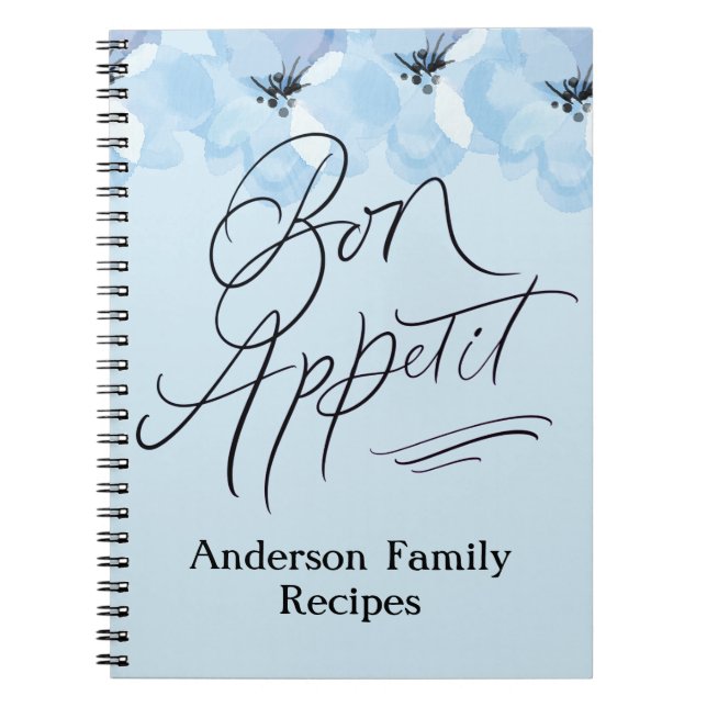 Cuaderno Personalizar las recetas familiares a base de flor (Frente)