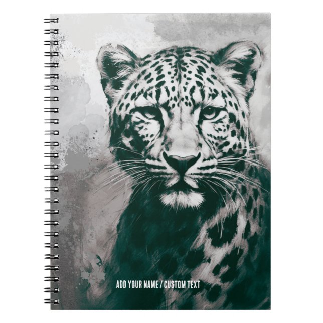 Cuaderno PERSONALIZAR: Leopardo | Diario de bloc de notas (Frente)