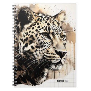 Cuaderno PERSONALIZAR: Leopardo pintado   Diario de bloc de