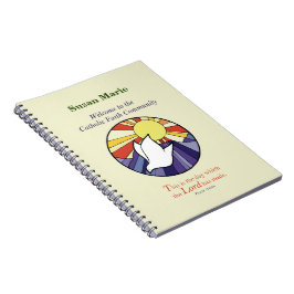 Cuaderno Personalizar nombre, círculo de paloma RCIA sobre 