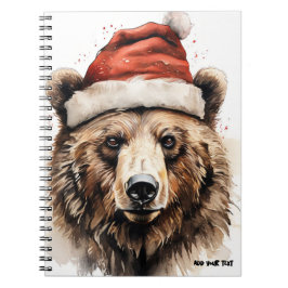 Cuaderno PERSONALIZAR: Oso con gorra de Navidades | Cuadern