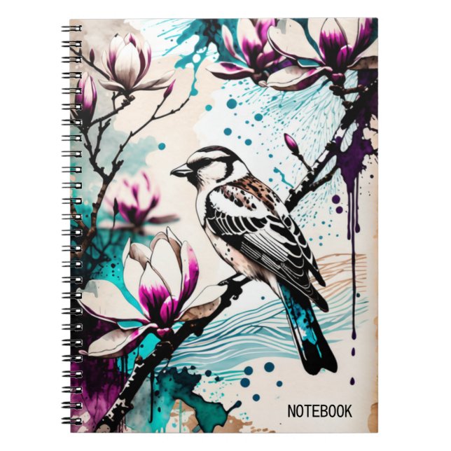 Cuaderno PERSONALIZAR: Pájaro marrón pequeño | Diario de bl (Frente)
