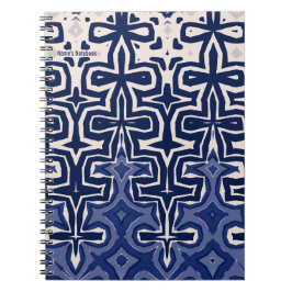 Cuaderno PERSONALIZAR: Patrón azul | Diario de bloc de nota