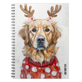 Cuaderno PERSONALIZAR: Perro Navidad con cuernos