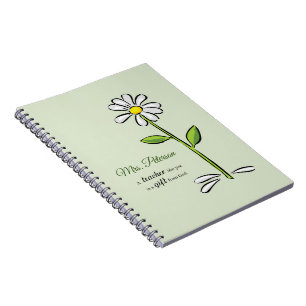 Cuaderno Personalizar, profesores gracias, flor religiosa