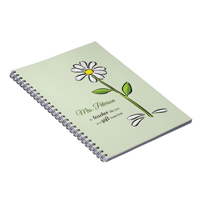 Cuaderno Personalizar, profesores gracias, flor religiosa (Lado Derecho)