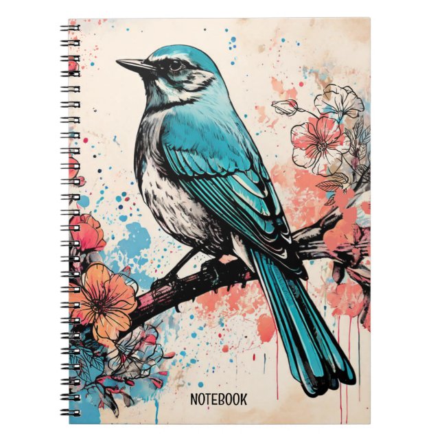 Cuaderno PERSONALIZAR: un pájaro azul | Diario de bloc de n (Frente)