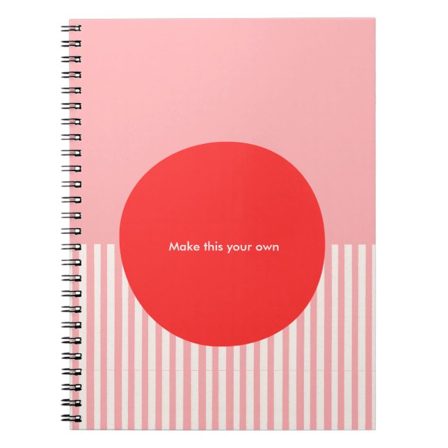 Cuaderno PERSONALIZE Inspired by Bauhaus Red and Pink  (Frente)