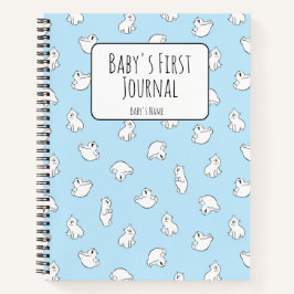 Cuaderno Personalize Polar Bear Blue Baby's First Journal