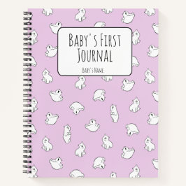 Cuaderno Personalize Polar Bear Pink Baby's First Journal