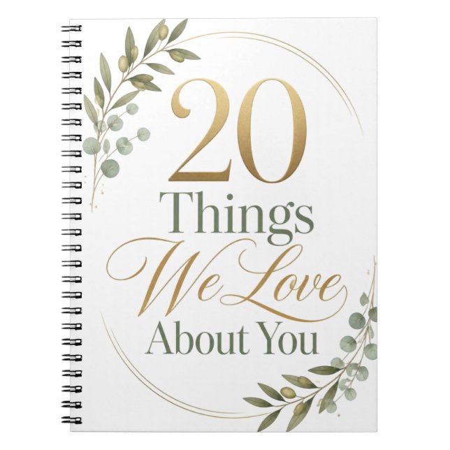 Cuaderno Personalized 20 Things We Love About You Gift (Frente)