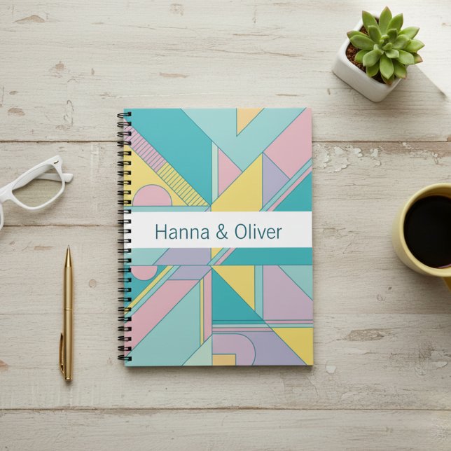 Cuaderno Personalized 80s Memphis Style Geometric Notebook  (Subido por el creador)