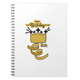 Cuaderno  Personalized 9th Birthday King Crown Design