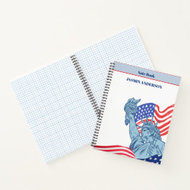 Cuaderno Personalized American Flag Patriotic USA 