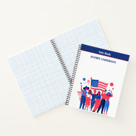 Cuaderno Personalized American Flag Patriotic USA 