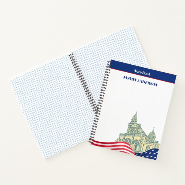 Cuaderno Personalized American Flag Patriotic USA  (Interior)