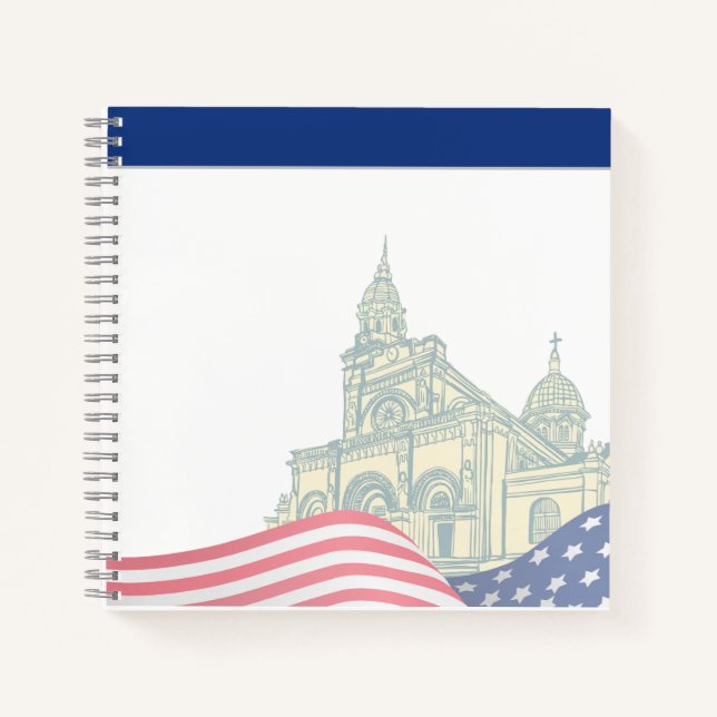 Cuaderno Personalized American Flag Patriotic USA  (Anverso)