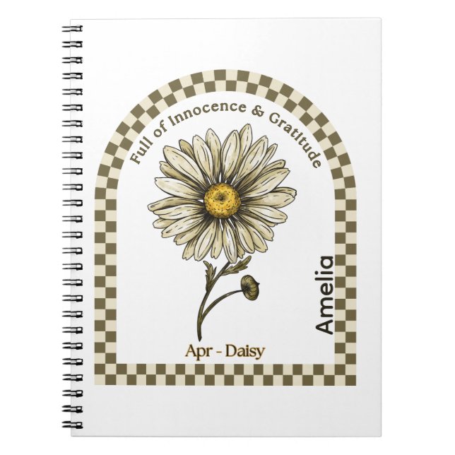 Cuaderno Personalized April Birth Month Flower Notebook (Frente)