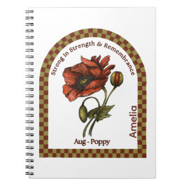 Cuaderno Personalized August Birth Month Flower Notebook