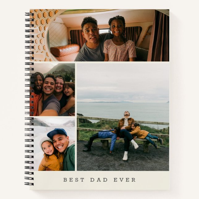 Cuaderno Personalized Best Dad Ever Photo Collage (Anverso)