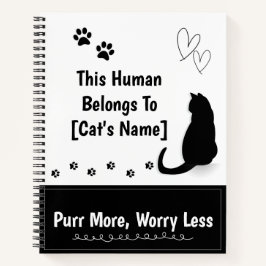 Cuaderno Personalized Black Cat Spiral Notebook