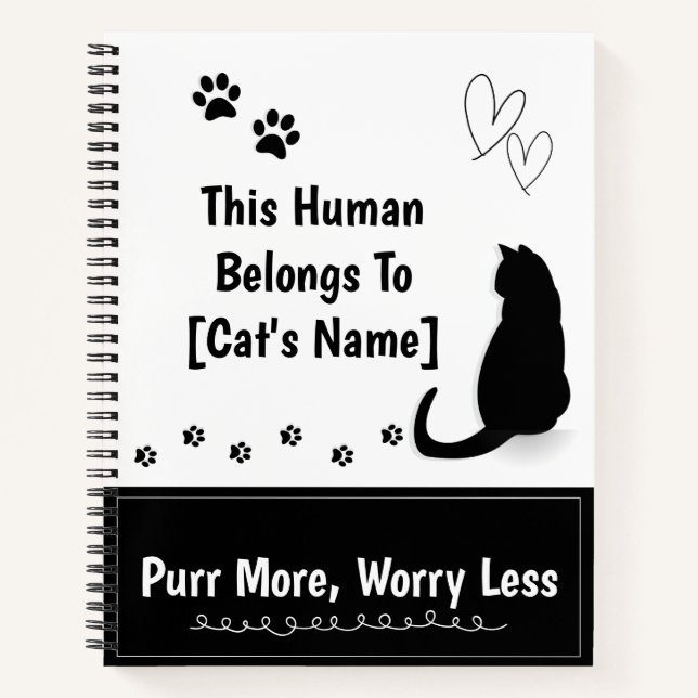 Cuaderno Personalized Black Cat Spiral Notebook (Anverso)