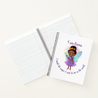 Cuaderno Personalized Black Fairy Girl Notebook