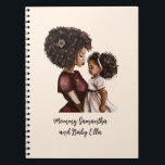 Cuaderno Personalized Black Mom and Daughter (3)<br><div class="desc">This elegant and vibrant mother and daughter can be personalized by adding your name or the person who will receive the gift. It is a perfect gift for your mother,  daughter or friend for their birthday,  Mother's Day or any other occasion.</div>