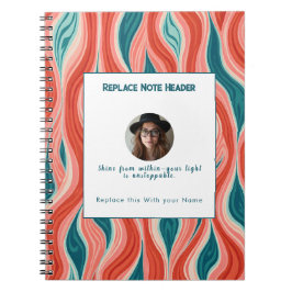Cuaderno Personalized Blue and Red Wave Patterned