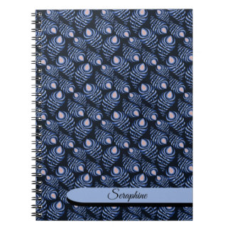 Cuaderno Personalized Blue Peacock Feather Notebook