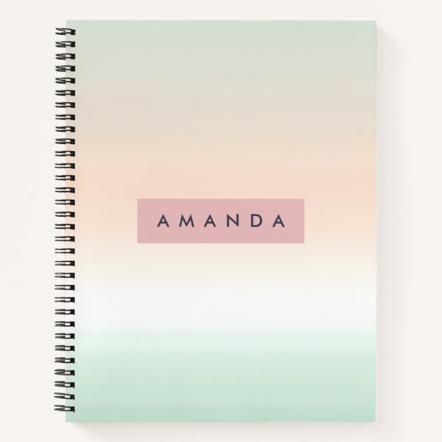 Cuaderno Personalized Blush and Mint Pastel Ombre  (Anverso)