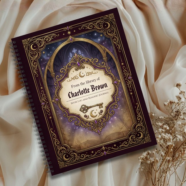 Cuaderno Personalized Book Log Fantasy Reading Journal (Reading journal for book lovers library, fantasy reader themed gift for kids and adults)