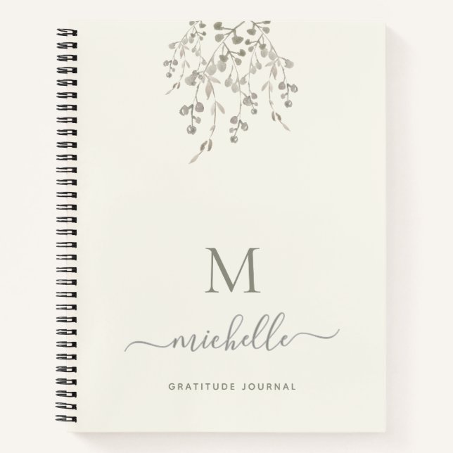 Cuaderno Personalized Botanical Ivory Gratitude Journal (Anverso)