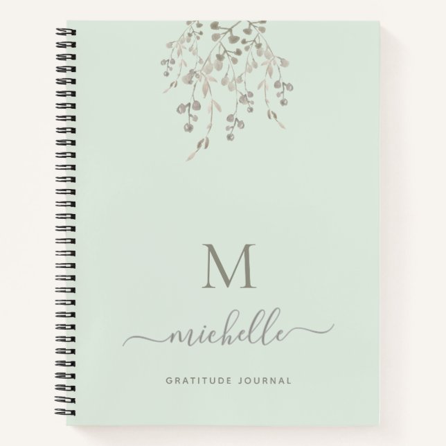 Cuaderno Personalized Botanical Sage Gratitude Journal (Anverso)