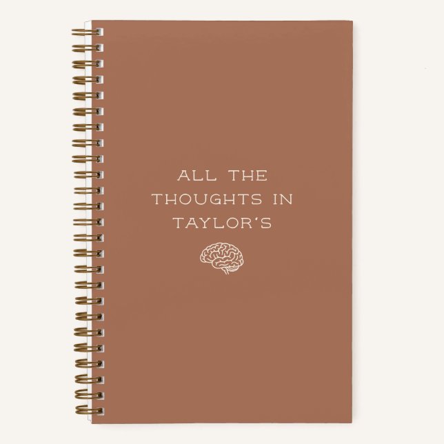 Cuaderno Personalized Brain Dump List Thoughts Terracotta (Anverso)