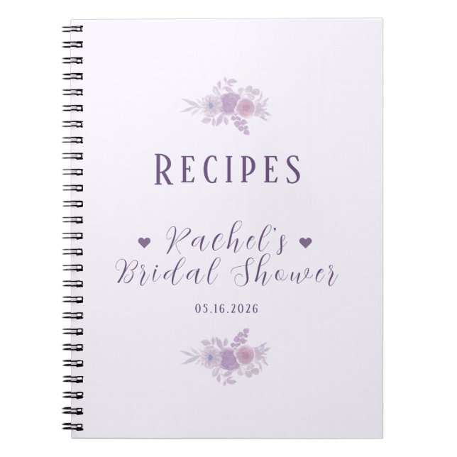 Cuaderno Personalized Bridal Shower Baked Goods Recipe Book (Frente)
