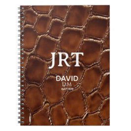 Cuaderno Personalized Brown Crocodile Leather Monogram