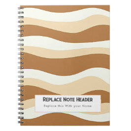 Cuaderno Personalized Brown Wave Patterned 