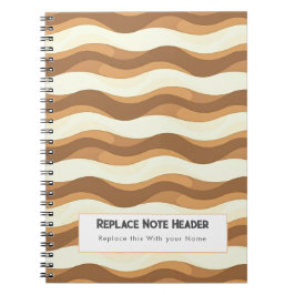 Cuaderno Personalized Brown Wave Patterned 
