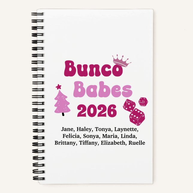 Cuaderno Personalized Bunco Babe  (Anverso)