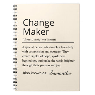 Cuaderno Personalized Change Maker Definition
