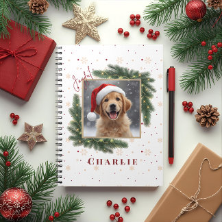 Cuaderno Personalized Christmas Pet Photo – Holiday