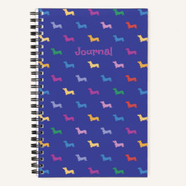 Cuaderno Personalized Colorful Dachshund Pattern Small
