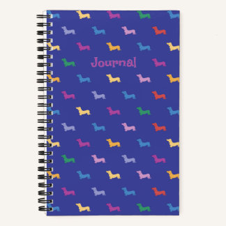 Cuaderno Personalized Colorful Dachshund Pattern Small
