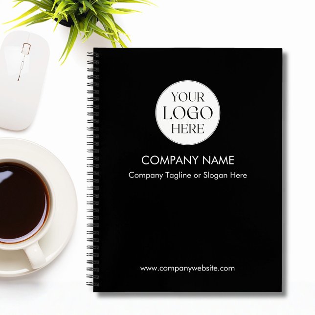 Cuaderno Personalized Company Business Logo Template Black (In situ)