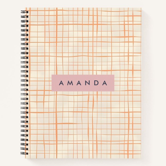 Cuaderno Personalized Contemporary Peach Line Art (Anverso)