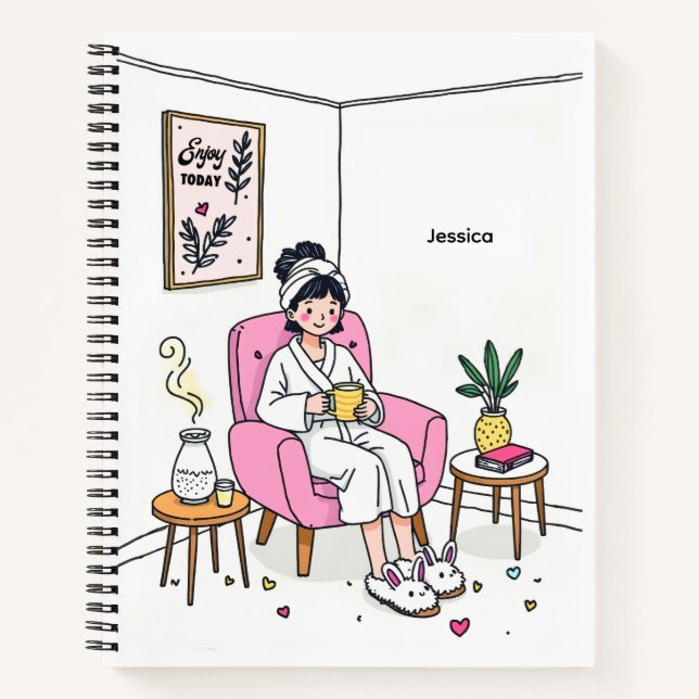 Cuaderno Personalized Cozy Daughter Gift Cute Self Care (Anverso)