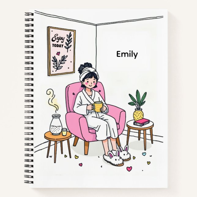 Cuaderno Personalized Cozy Mom Gift Soft Relaxing Self Care (Anverso)